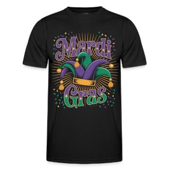 Fasching Mardi Gras Konfetti - Männer Funktions-T-Shirt - Schwarz - Vorne - AI Model Male 178 dark (178cm)