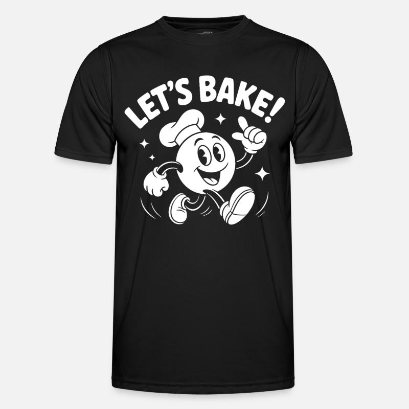 Lets Bake Cartoon Baking Mascot - Men's Functional T-Shirt - black