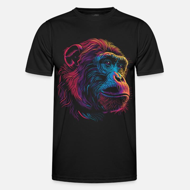 Neon Psychedelic Monkey - Men's Functional T-Shirt - black