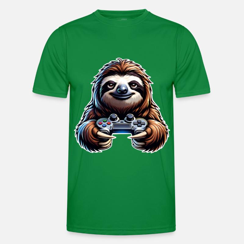 Gaming Sloth Controller Men's Functional T-Shirt