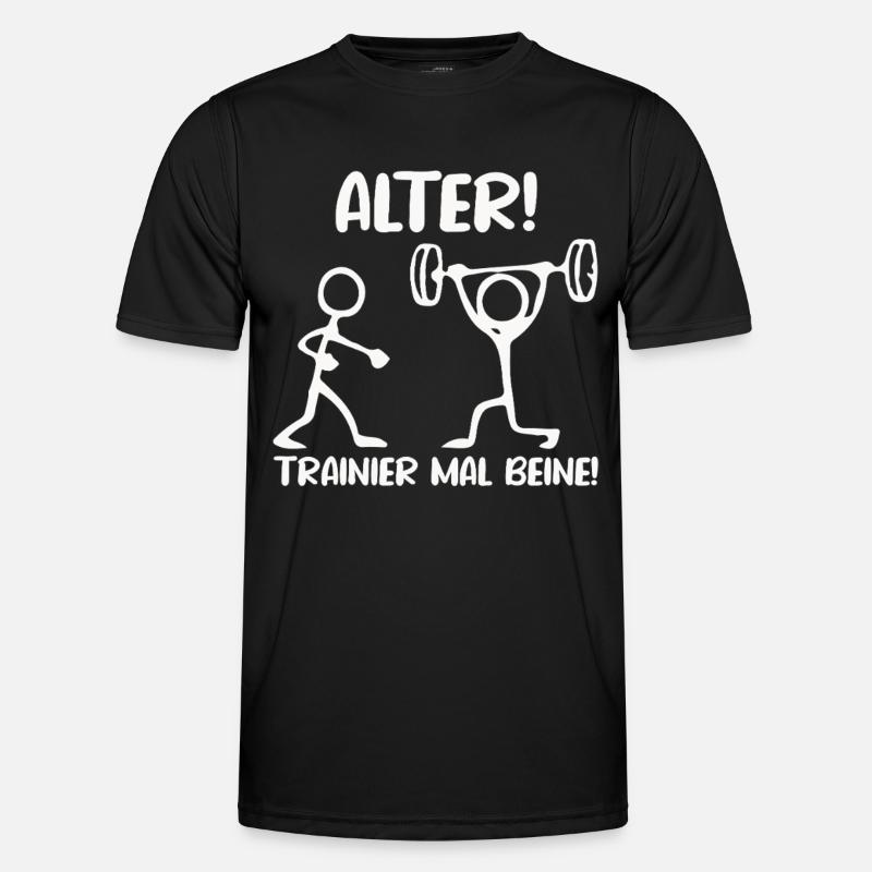 Stick Figure TRAIN LEGS Fun - Men's Functional T-Shirt - black