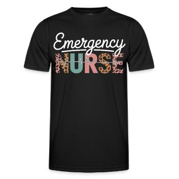 Infirmière d’urgence Imprimé léopard - T-shirt sport Homme - noir - Devant - AI Model Male 178 dark (178cm)