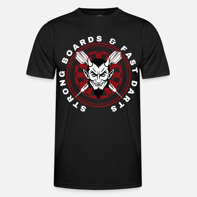 DARTS, DARTBOARD AND DEVIL - Men's Functional T-Shirt - black