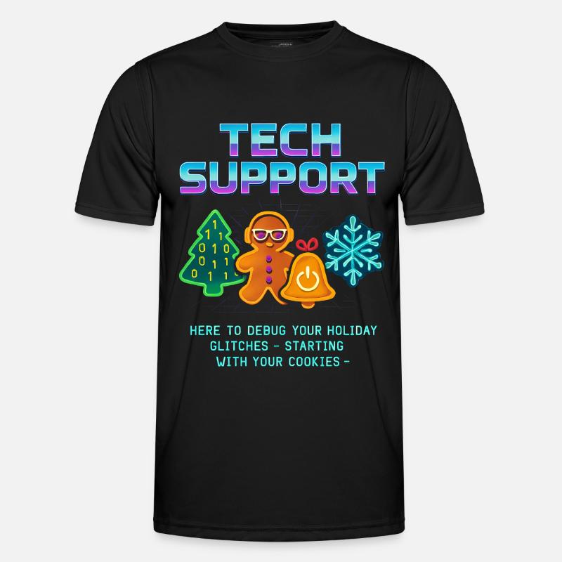 Lustiger Technischer Support Debug Weihnachten - Männer Funktions-T-Shirt - Schwarz