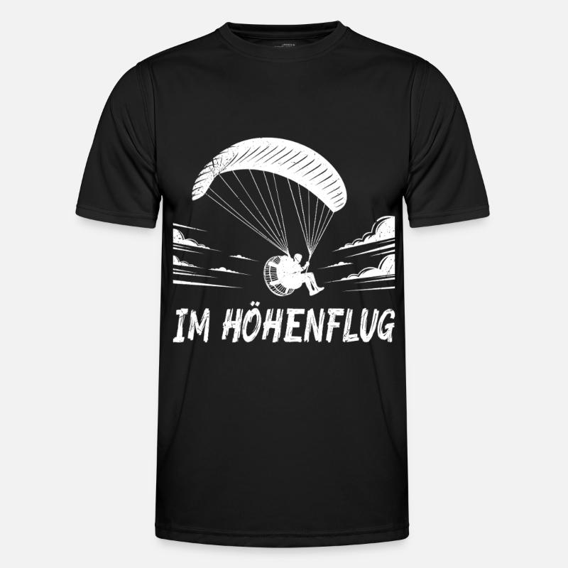 Paramotor Flight FLYING FUNNY - Men's Functional T-Shirt - black