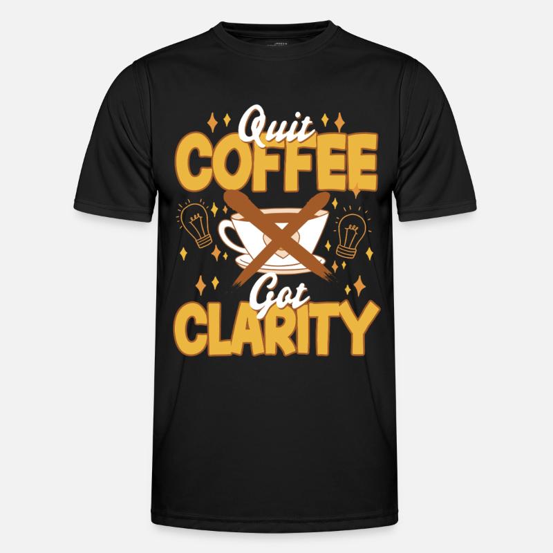 Coffee withdrawal decaffeinated ex-coffee drinker - Men's Functional T-Shirt - black