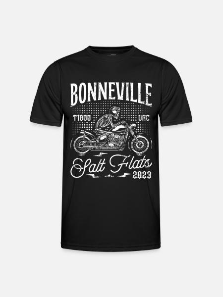 Bonneville Salt Flats Motorcycle Birthday 2023 - Men's Functional T-Shirt - black