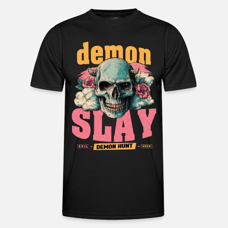 Dämonenjäger Schädel - Männer Funktions-T-Shirt - Schwarz