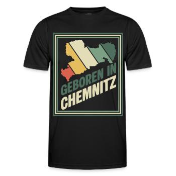 Geboren in Chemnitz Vintage Signet - Männer Funktions-T-Shirt - Schwarz - Vorne - AI Model Male 178 dark (178cm)