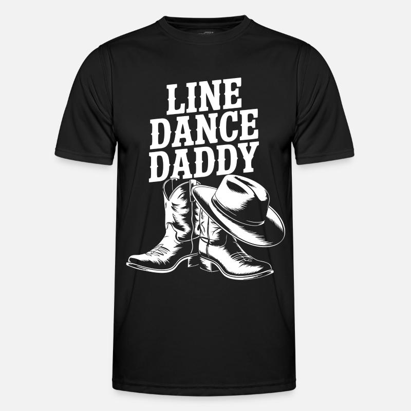 Line Dance Daddy Boots - Men's Functional T-Shirt - black