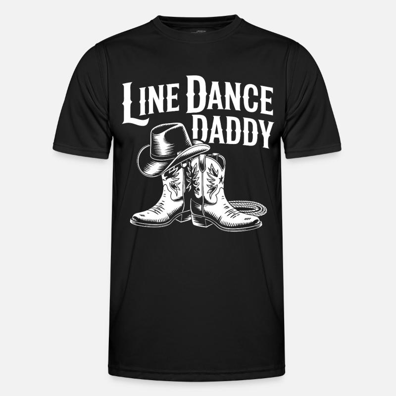 Line Dance Daddy Western Boots - Men's Functional T-Shirt - black