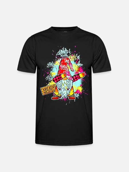 CREATIVE GNOME Dab Graffiti Artist XMas - Men's Functional T-Shirt - black