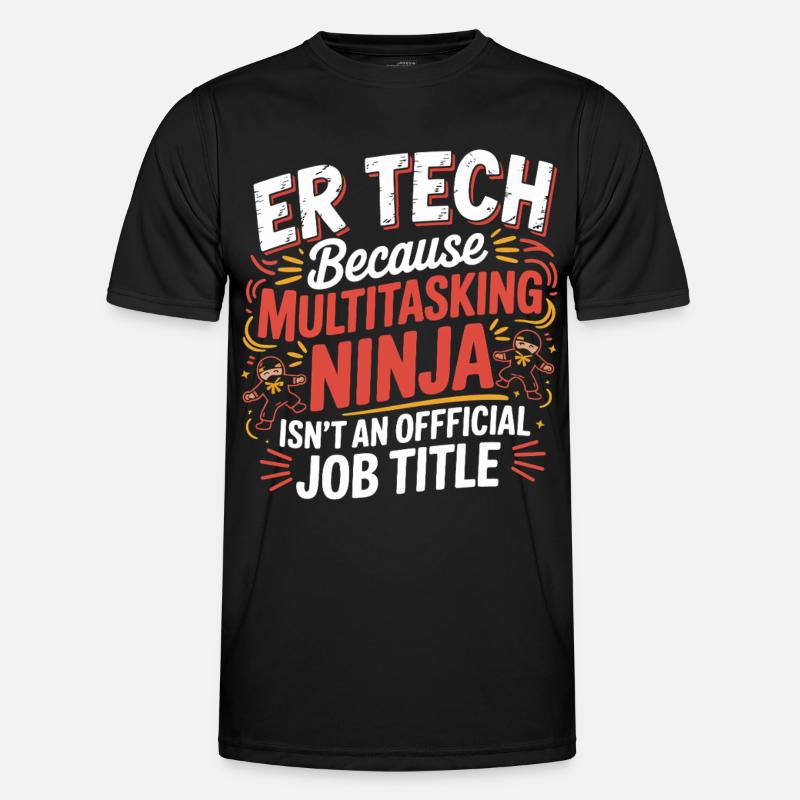 Tech Ninja: Multitasking Humor - Männer Funktions-T-Shirt - Schwarz