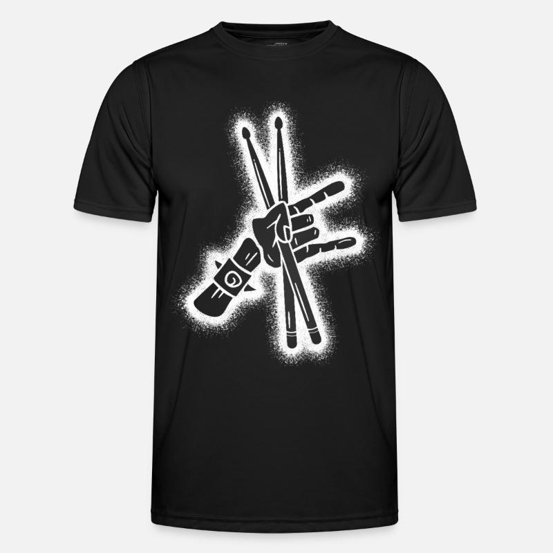 Drums Drummers Boys Men Drummers - Men's Functional T-Shirt - black