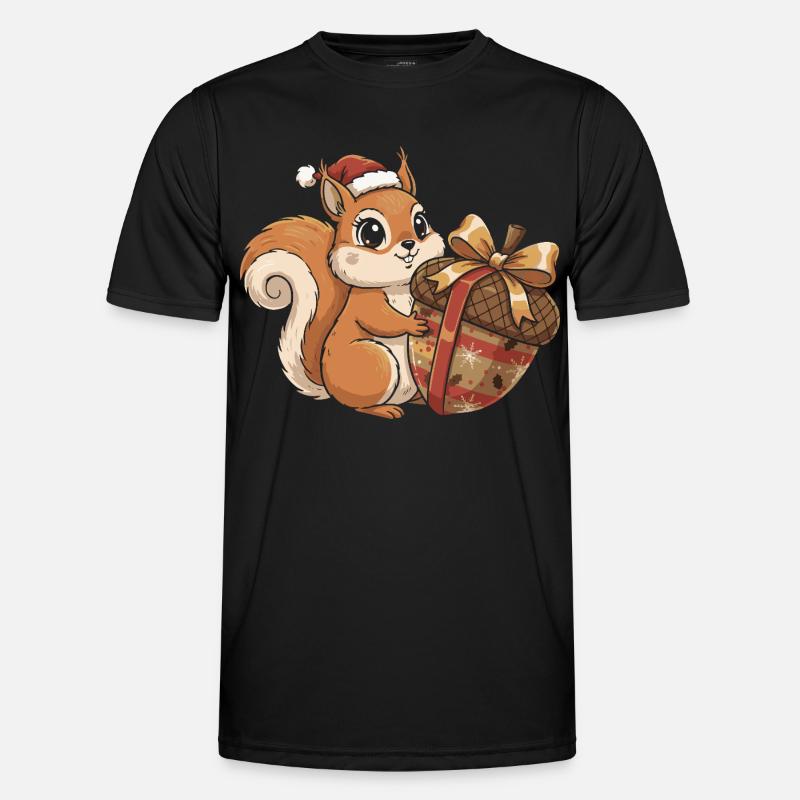 Winterfreude Eichhörnchen Geschenk - Männer Funktions-T-Shirt - Schwarz
