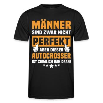 Funny Autocrosser Sayings - Men's Functional T-Shirt - black - Front - AI Model Male 178 dark (178cm)