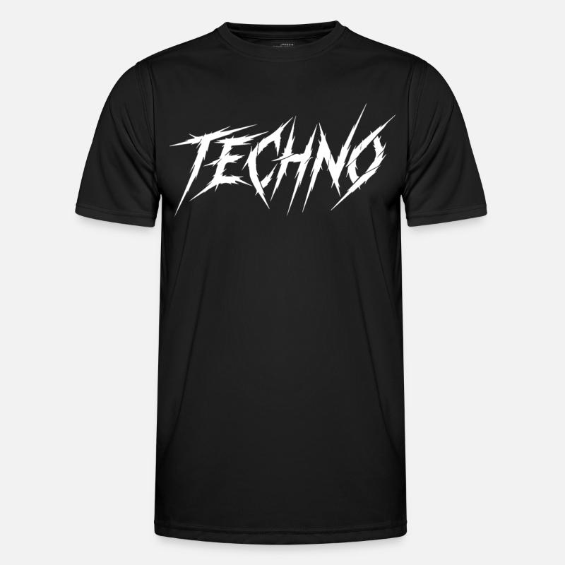 Techno Prong Font Graphic - Men's Functional T-Shirt - black