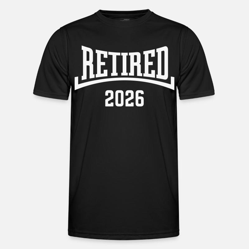 Retired 2026 (Retiree / Concave / White) - Men's Functional T-Shirt - black