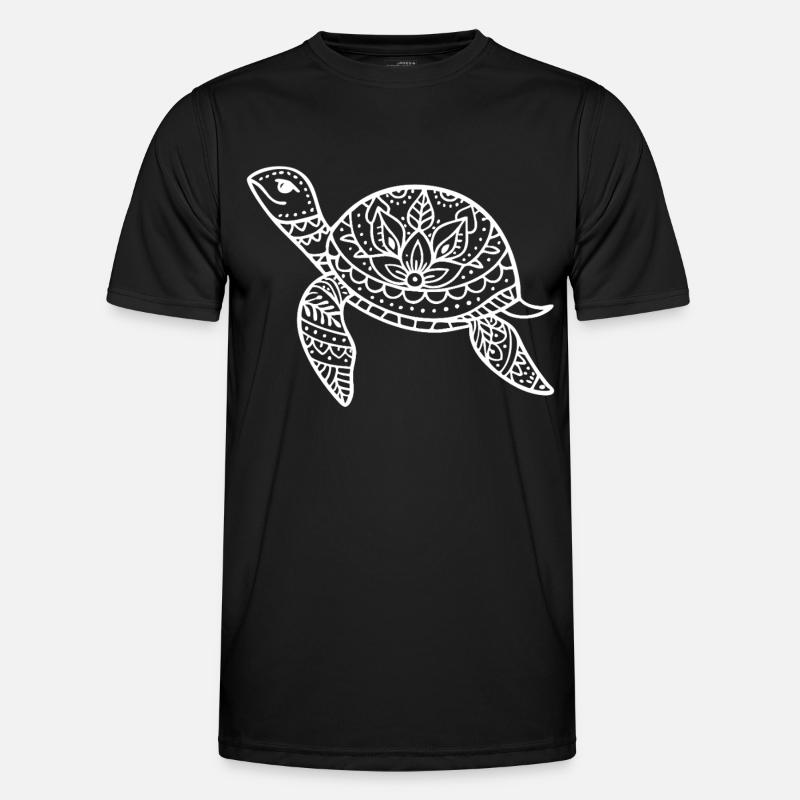 Boho Schildkröte mit Musterpanzer - Männer Funktions-T-Shirt - Schwarz