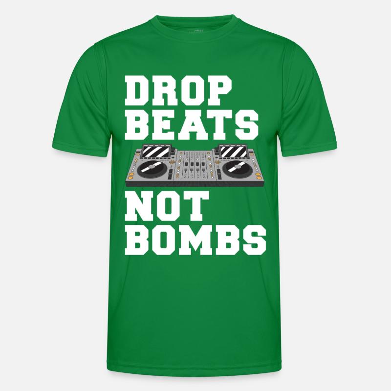 Drop Beats Not Bombs Devise DJ T-shirt sport Homme