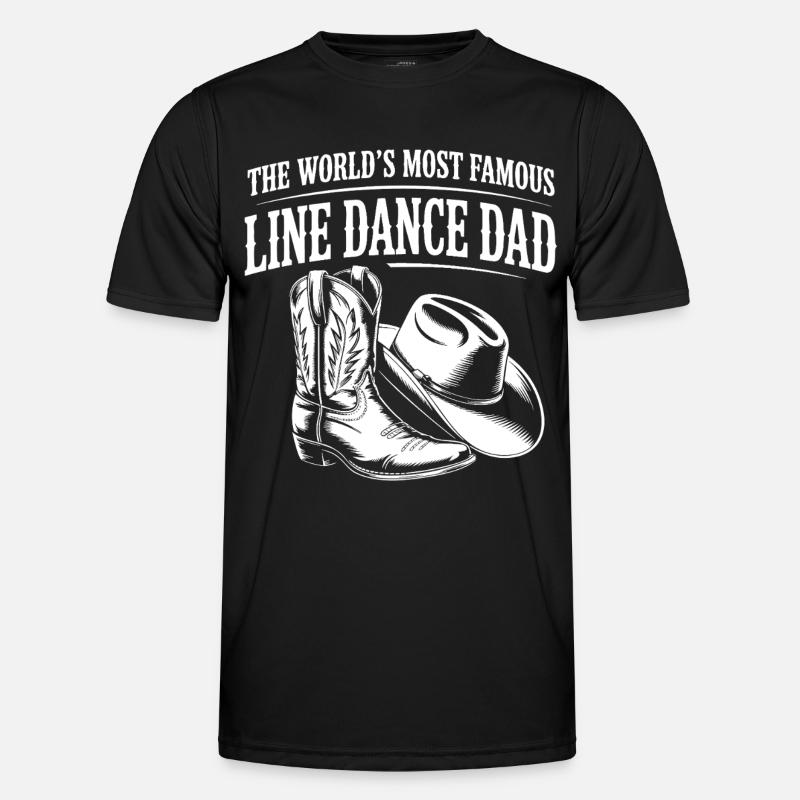 Line Dance Dad Boots & Hat - Men's Functional T-Shirt - black
