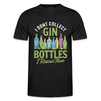 Gin I Dont Collect Gin Bottles I Rescue Them - Männer Funktions-T-Shirt - Schwarz - Vorne - AI Model Male 178 dark (178cm)