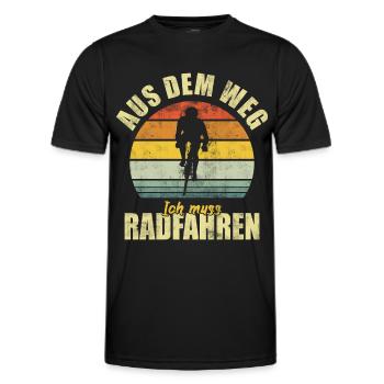 Radfahren Rennrad Fahrrad Radsport Radfahrer - Männer Funktions-T-Shirt - Schwarz - Vorne - AI Model Male 178 dark (178cm)