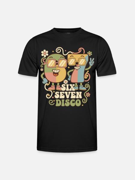 Retrofest 6-7 Discobollspresent Rolig Söt - Funktions-T-shirt herr - svart