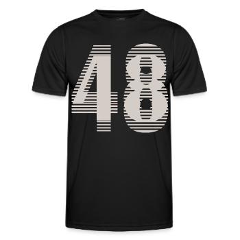 Numéro de course 48 – Passion du sport automobile - T-shirt sport Homme - noir - Devant - AI Model Male 178 dark (178cm)