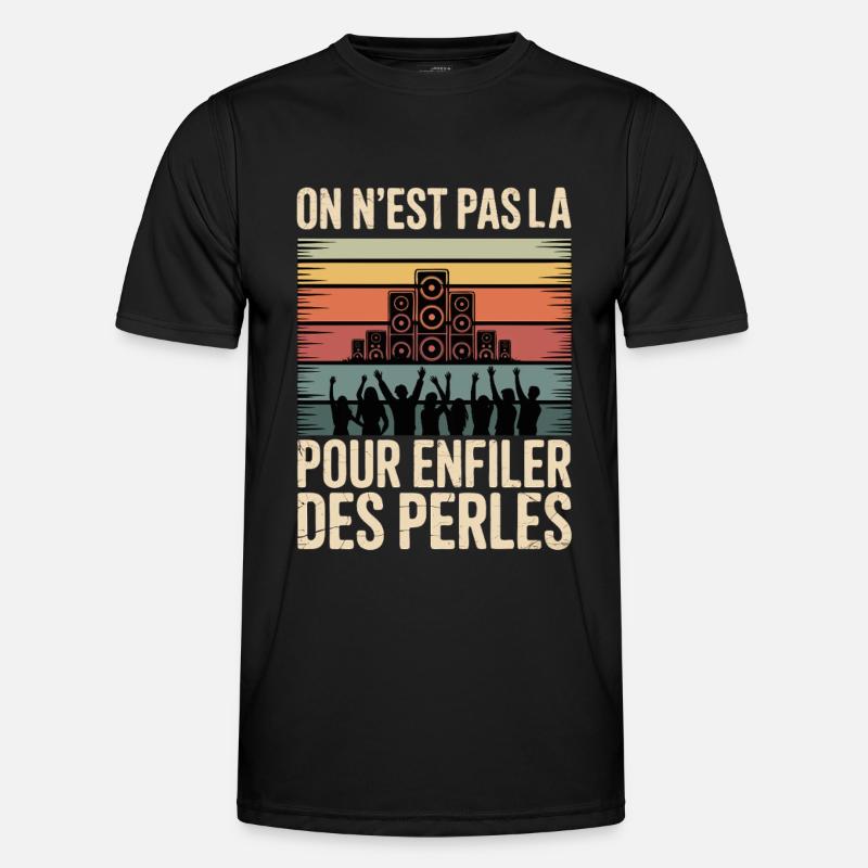 We're not here to string pearls - Men's Functional T-Shirt - black