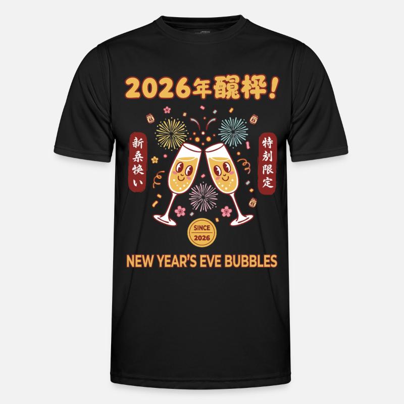 2026 New Year's Eve Bubbles Celebration - Men's Functional T-Shirt - black
