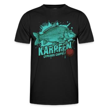 Karpfen – Der König des Sees - Männer Funktions-T-Shirt - Schwarz - Vorne - AI Model Male 178 dark (178cm)