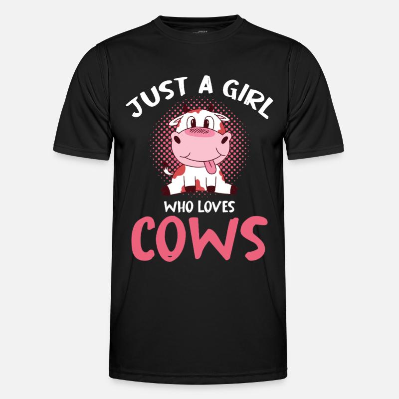 Nur ein Mädchen liebt Kühe Männer Funktions-T-Shirt
