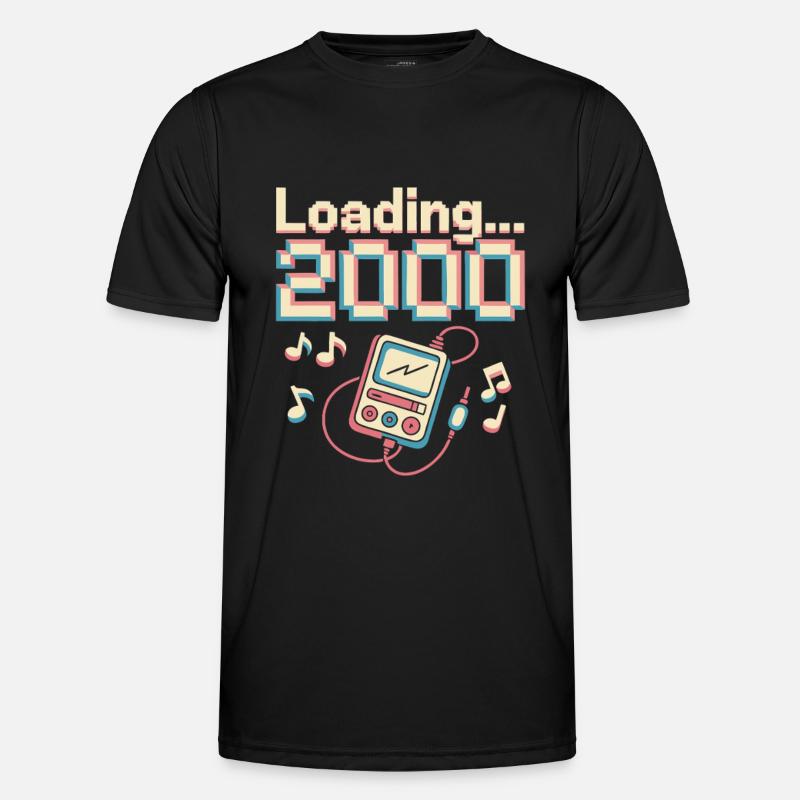Y2K Pixel Design – Loading 2000 - Men's Functional T-Shirt - black