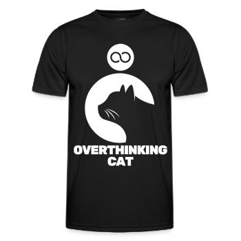 Overthinkin' Cat - Men's Functional T-Shirt - black - Front - AI Model Male 178 dark (178cm)