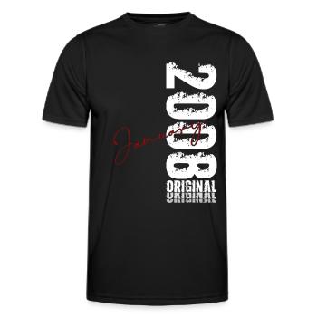 18. Geburtstag Original Januar Jahrgang 2008  - Männer Funktions-T-Shirt - Schwarz - Vorne - AI Model Male 178 dark (178cm)