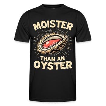 Moit comme une huître – jeu de mots - T-shirt sport Homme - noir - Devant - AI Model Male 178 dark (178cm)