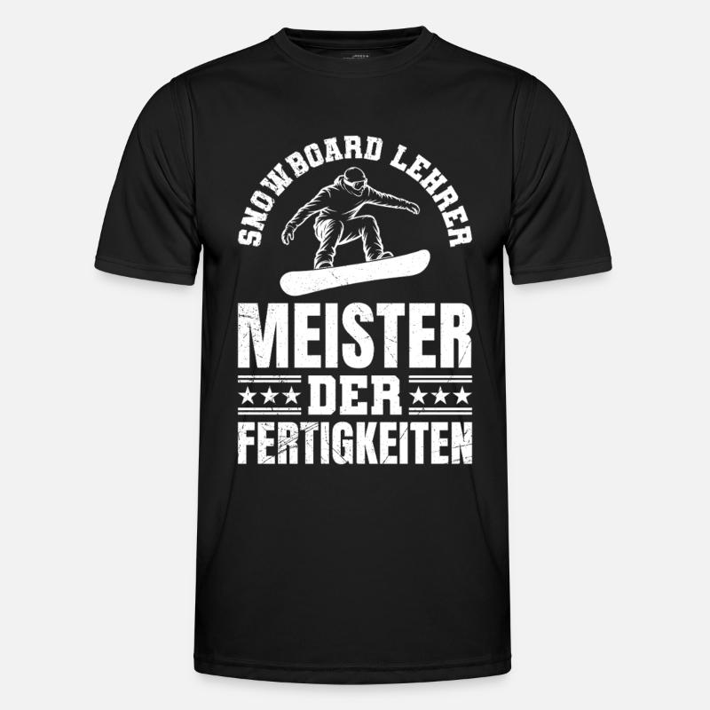 Snowboarder SNOWBOARD INSTRUCTOR MASTER - Men's Functional T-Shirt - black