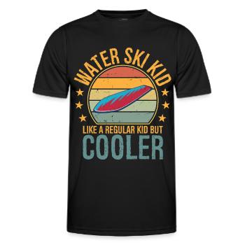 Funny Water Ski Kid Water Sports Water Skiing - Men's Functional T-Shirt - black - Front - AI Model Male 178 dark (178cm)