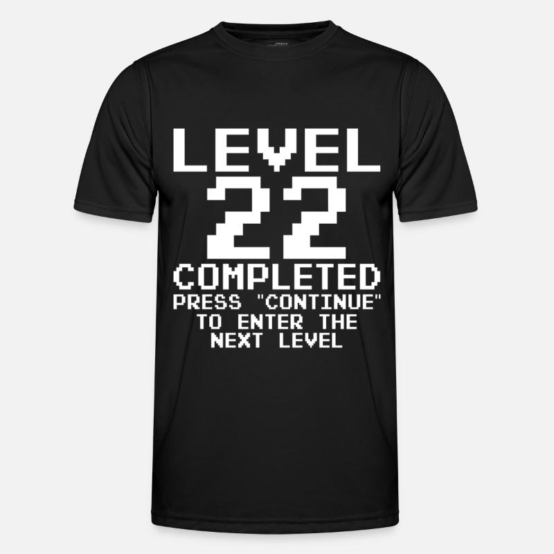 Level 22 Pixel Retro Completed - Men's Functional T-Shirt - black