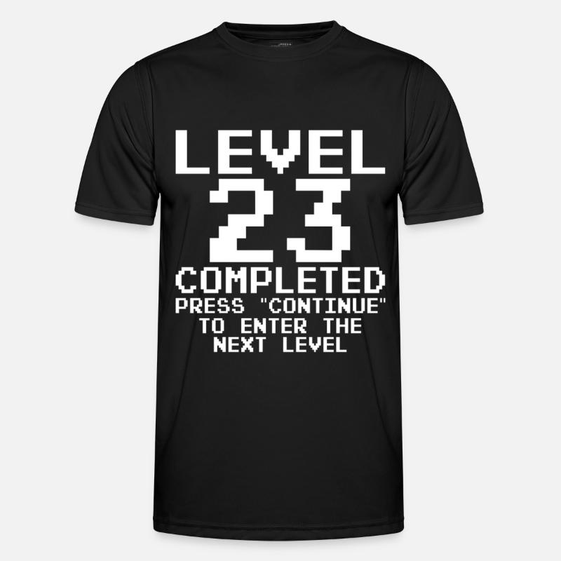 Level 23 Completed Pixel Badge - Men's Functional T-Shirt - black