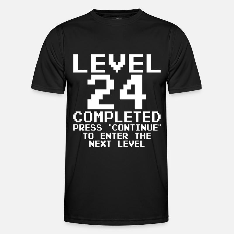 Level 24 Completed – Pixel Retro - Men's Functional T-Shirt - black
