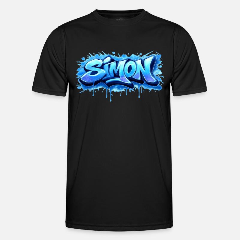 Graffiti SIMON Name Gift Ideal Printable - Men's Functional T-Shirt - black