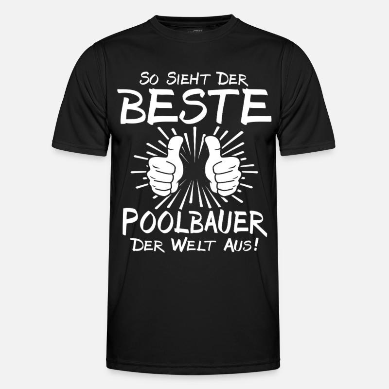 Bester Poolbauer - Männer Funktions-T-Shirt - Schwarz