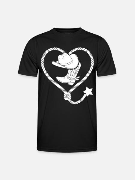 Heart Lasso Line Dance Stetson - Men's Functional T-Shirt - black