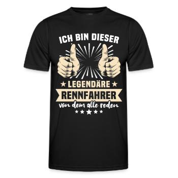 Rennfahrer Sprüche - Männer Funktions-T-Shirt - Schwarz - Vorne - AI Model Male 178 dark (178cm)