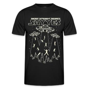 Ancient Astronaut Theorists Say Yes - Men's Functional T-Shirt - black - Front - AI Model Male 178 dark (178cm)