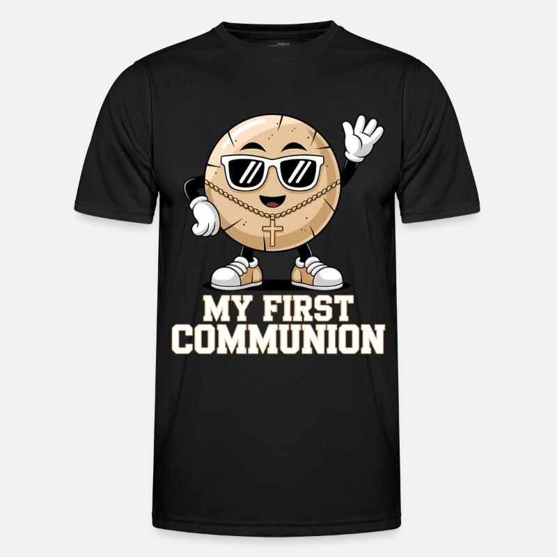 First Communion Cookie with Style - Men's Functional T-Shirt - black