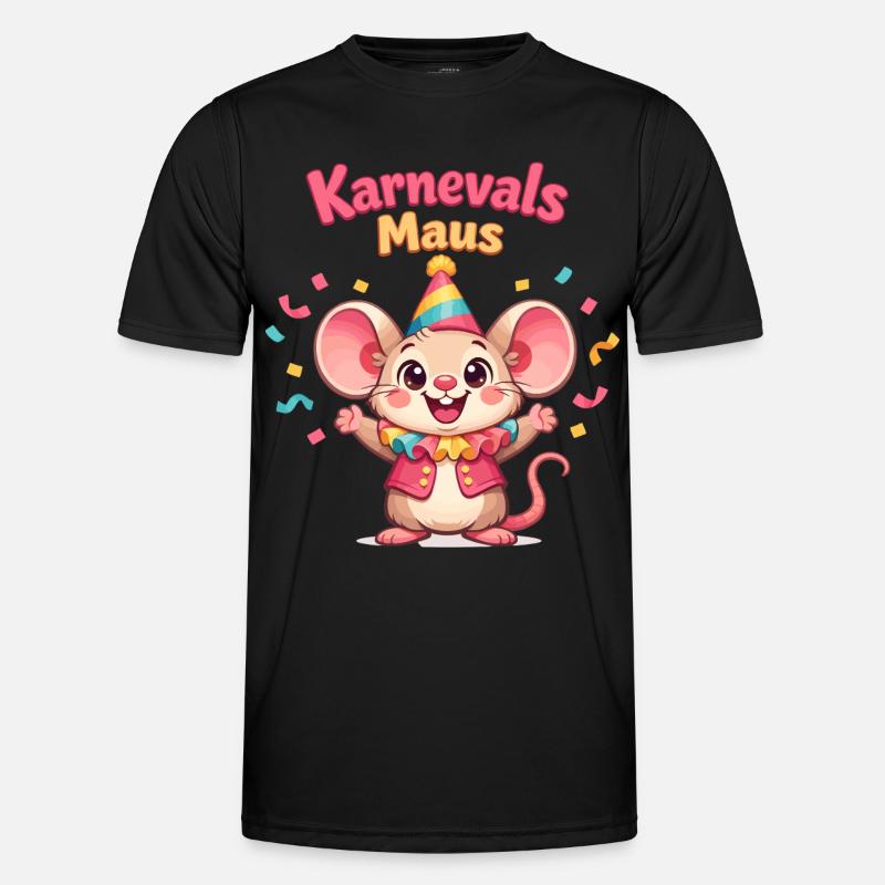 Karnevalsmaus Kölsche Mädsche – Kölle Alaaf - Männer Funktions-T-Shirt - Schwarz