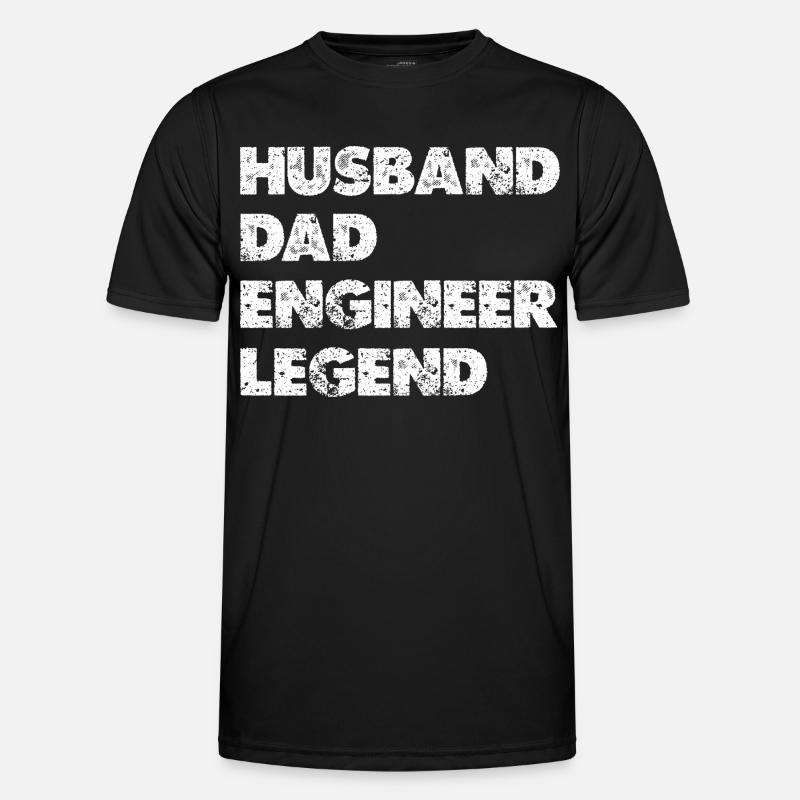 Husband Dad Engineer Legend - Männer Funktions-T-Shirt - Schwarz